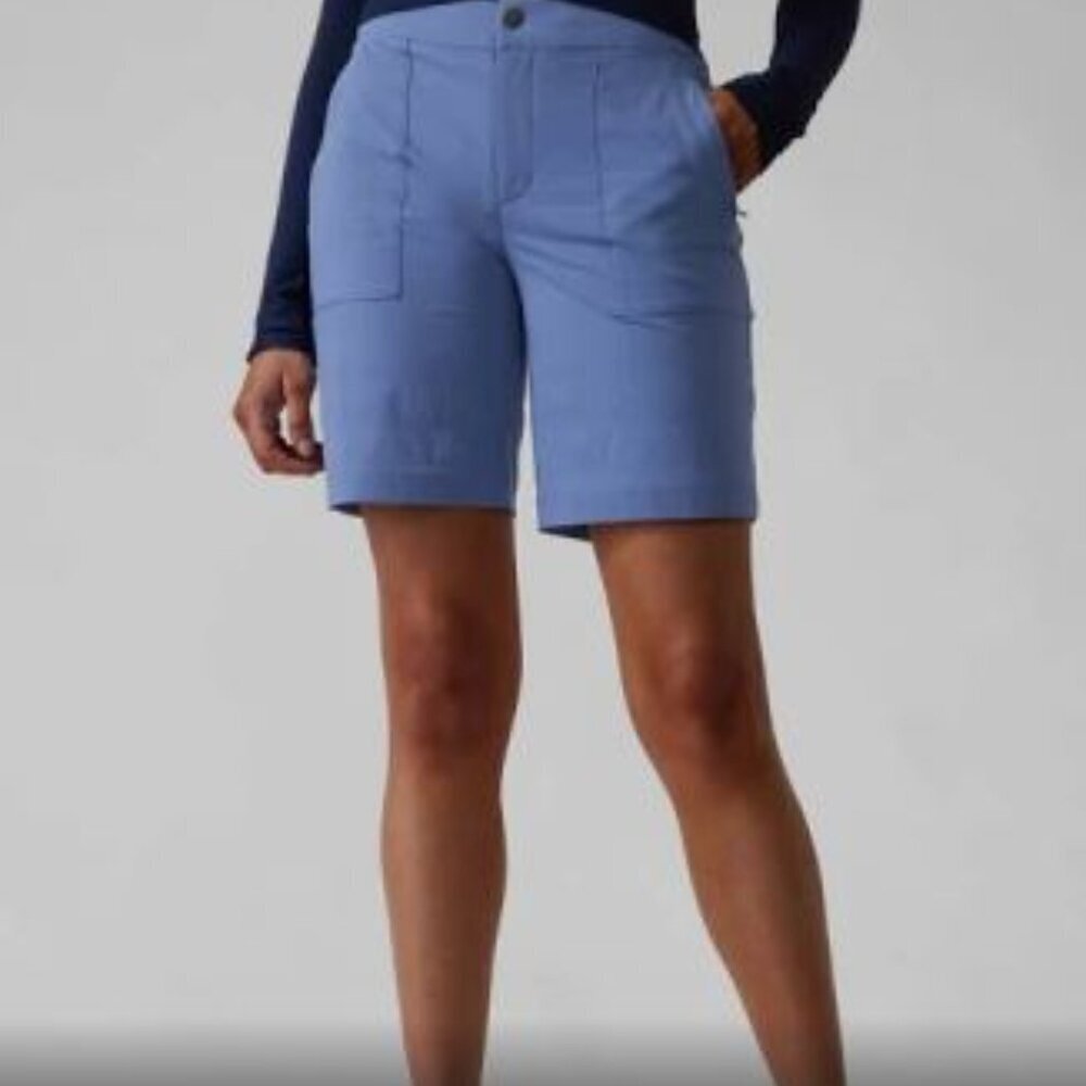 ATHLETA Trekkie Bermuda 2.0 Shorts Women's 6 Ripstop Lightweight Hiking Blue